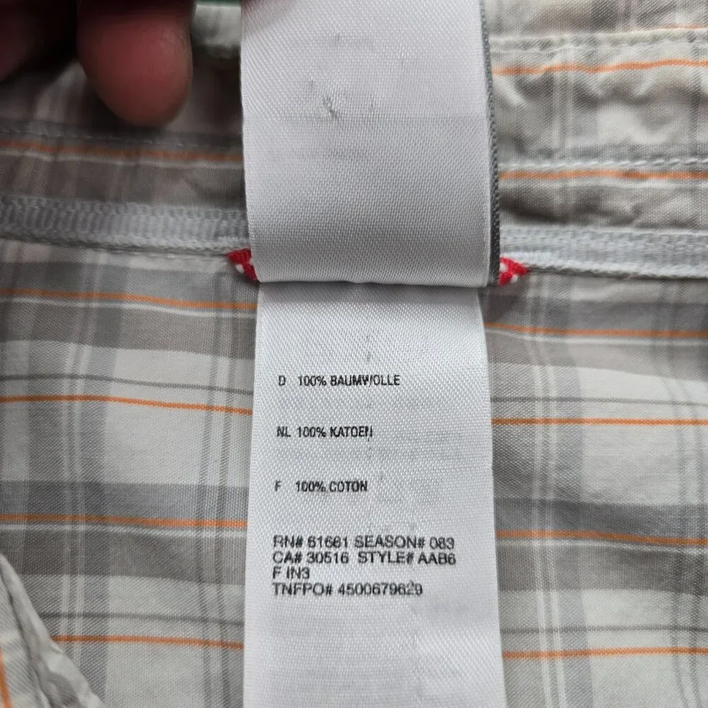 The North Face Shirt Mens XL Gray Plaid Long Sleeve Outdoors Casual Button‎ Up